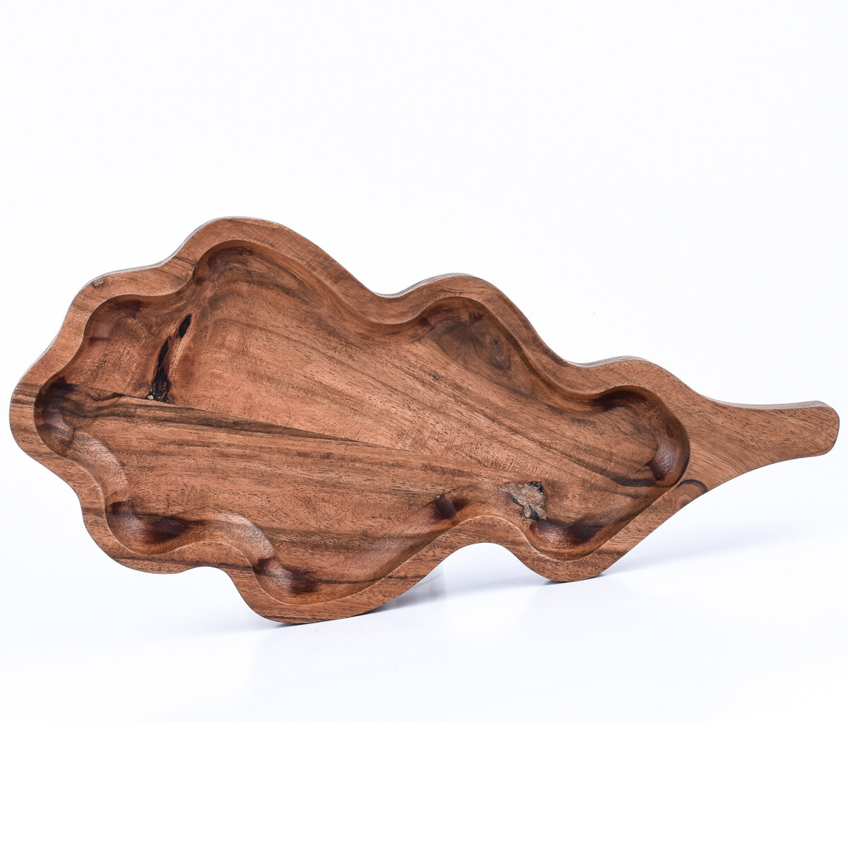 Bandeja de madera de acacia «Nussschale Leaf», 3
