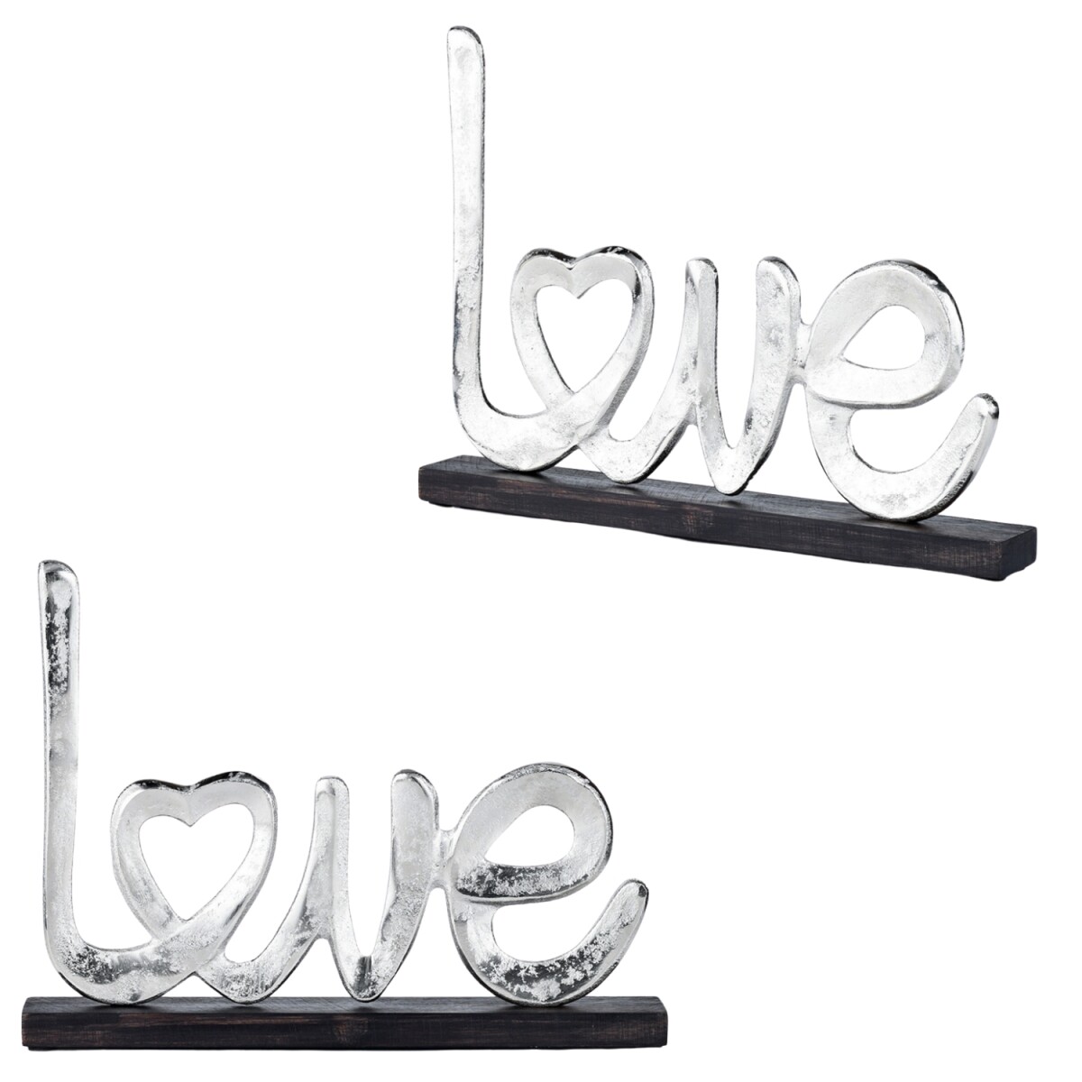 Juego de 2 figuras decorativas «Love», objeto de