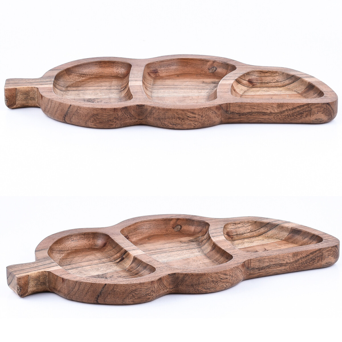 Juego de 2 bandejas de madera de acacia  box