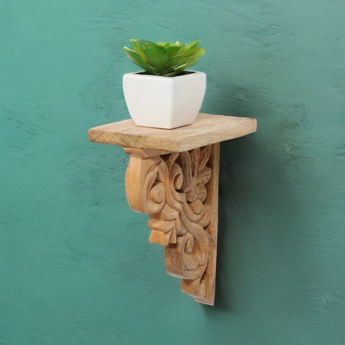 Estante de pared de madera maciza de araba