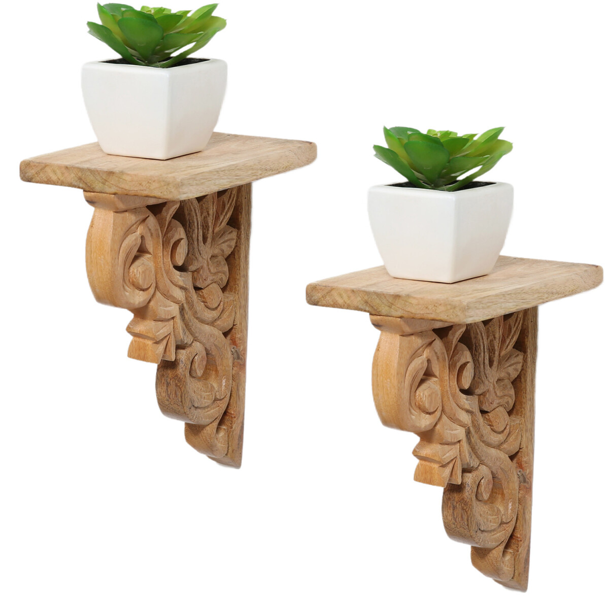 Juego de 2 estantes de pared de madera m box