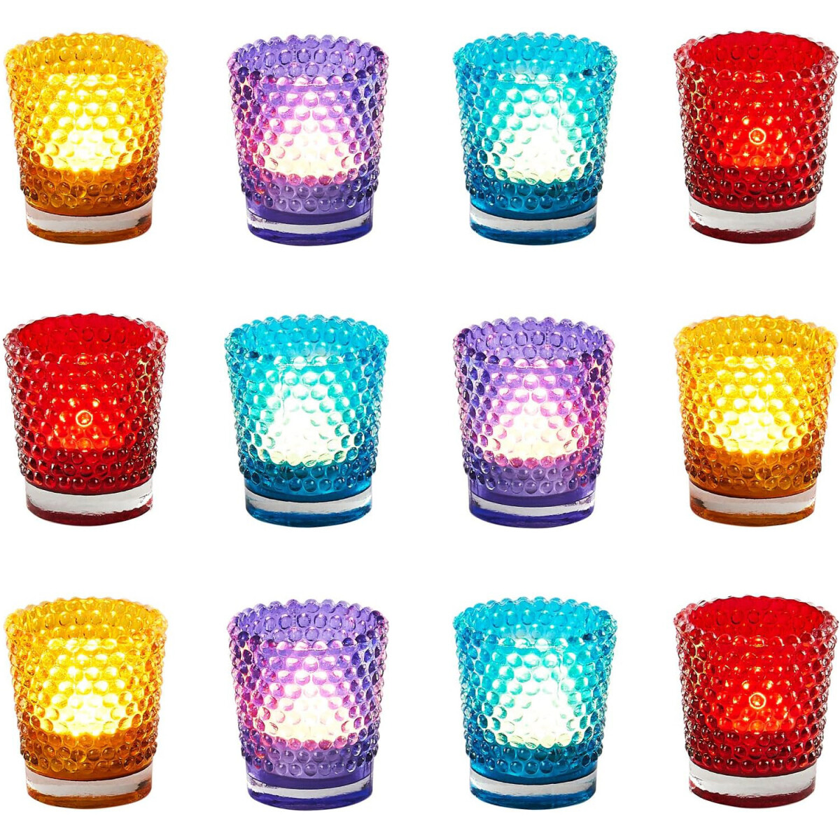 Juego de 12 vasos decorativos para velas box