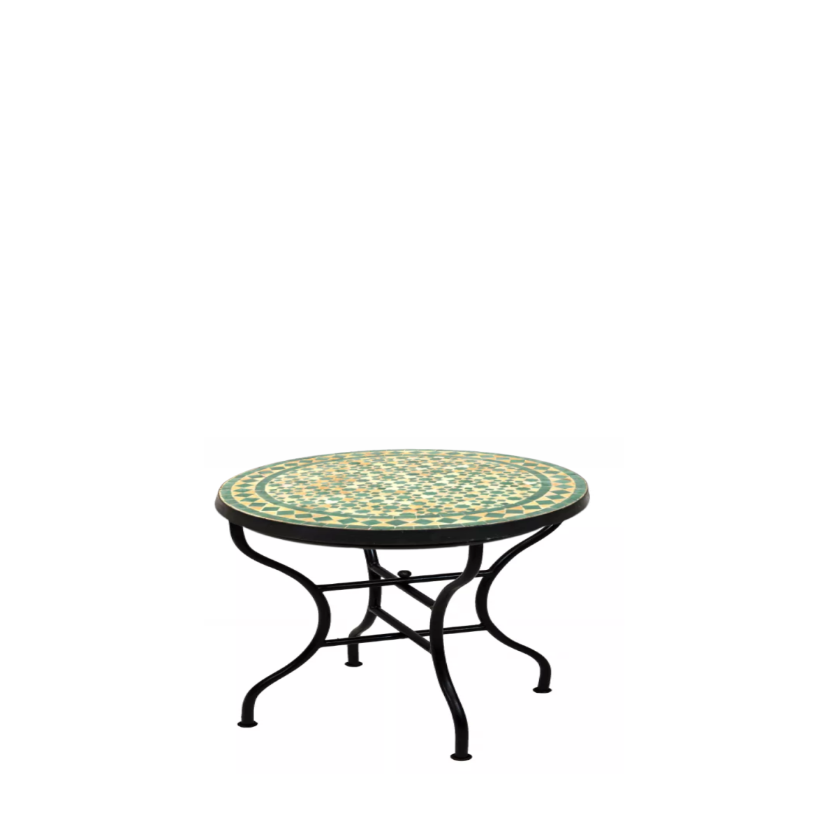 Mesa marroquí de mosaico Albaicín, beige y ver
