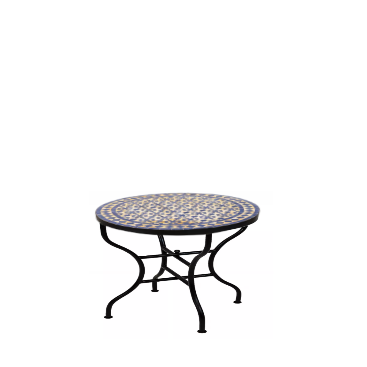 Mesa marroquí de mosaico Albaicín, beige y azu