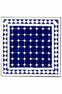 Mesa marroquí con mosaicos de Marrakech, azul y...
