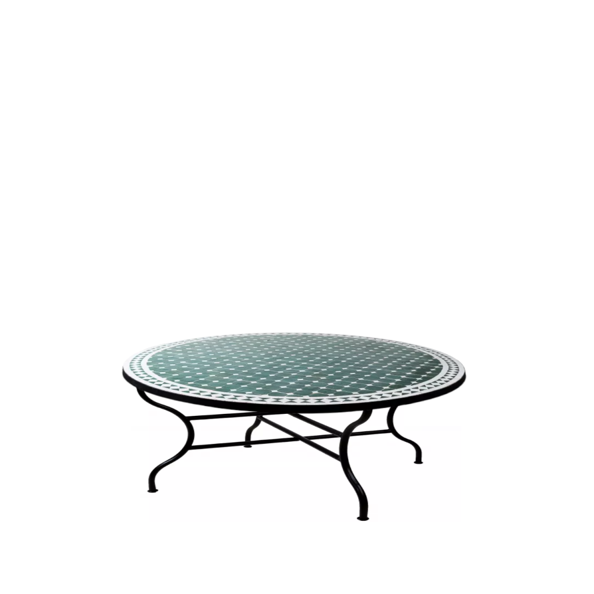Mesa marroqu&iacute; con mosaicos de Marrakech, verde...