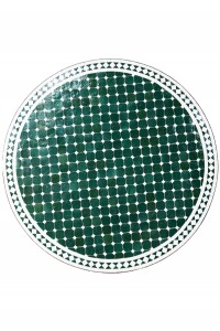Mesa marroquí con mosaicos de Marrakech, verde y...