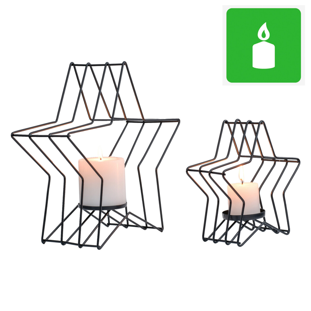 Juego de 2 portavelas decorativos navide box