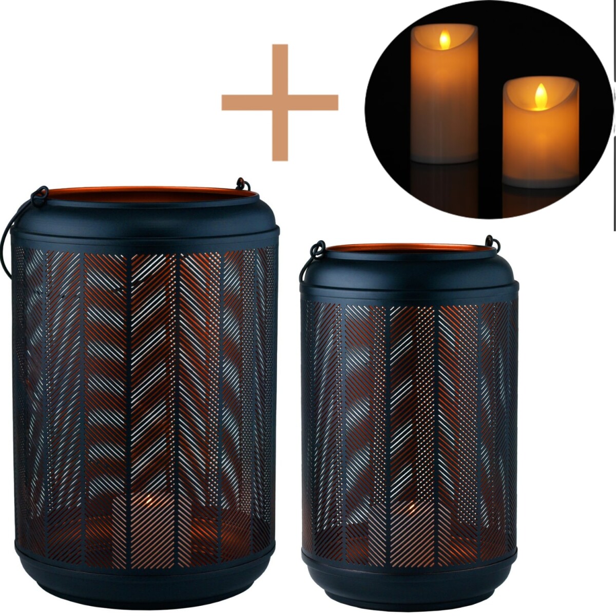 Juego de 2 farolillos LED modernos para  box
