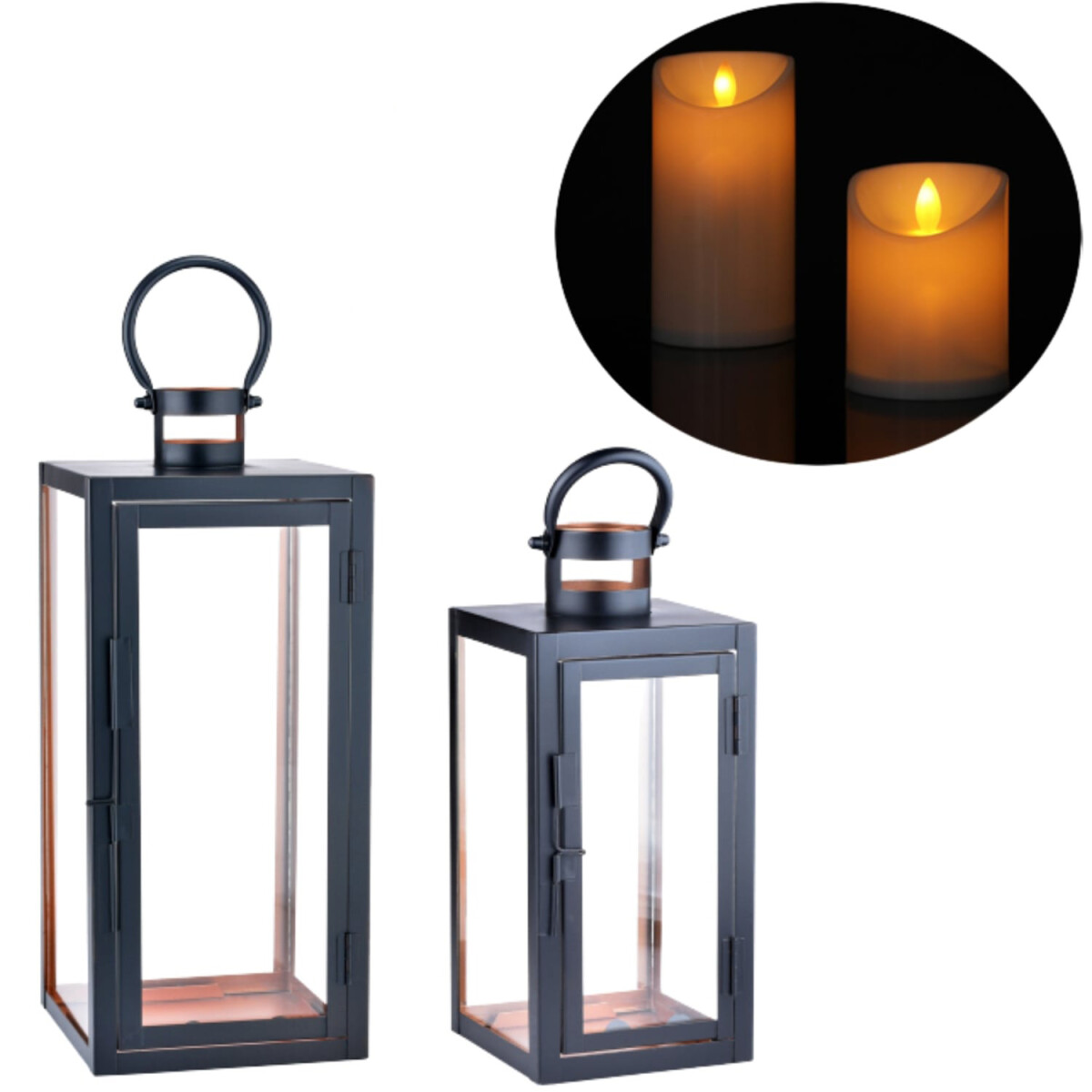 Juego de 2 faroles LED modernos para jar box