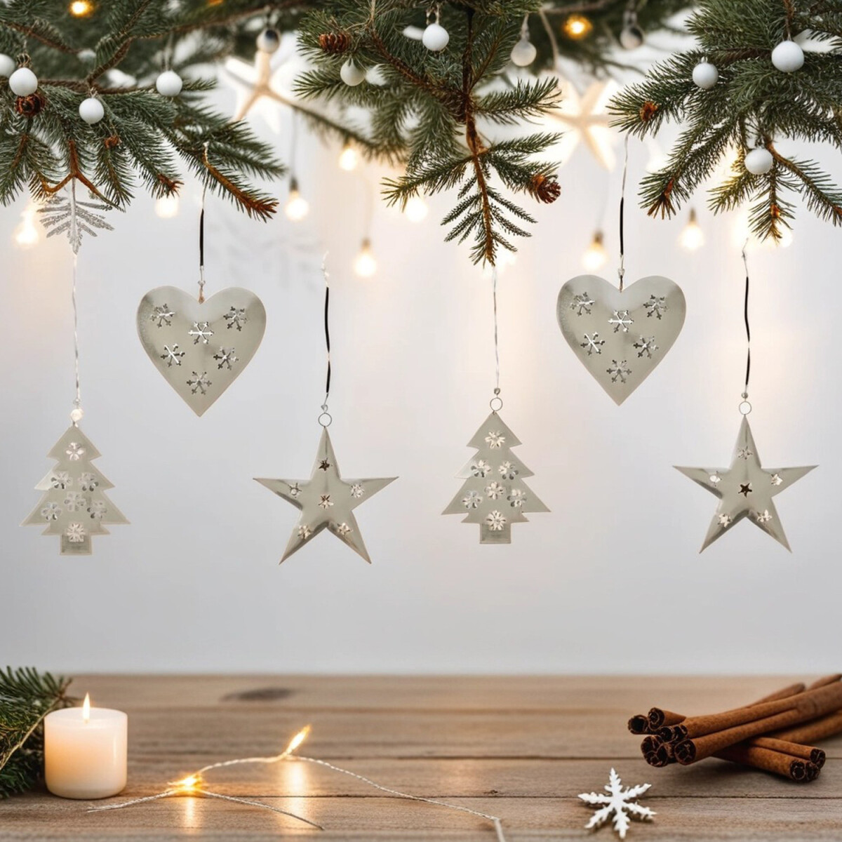 Juego de 6 adornos navideños, dec box