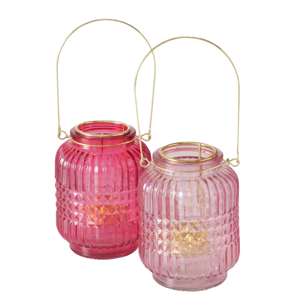 Juego de 2 portavelas de colores, vasos  box