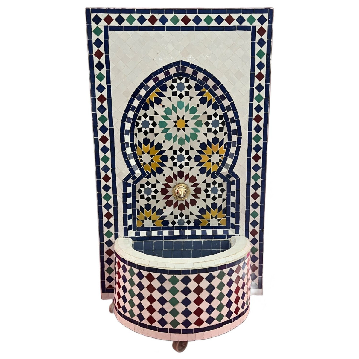 Fuente de jardín marroquí con mosaicos, 107 cm