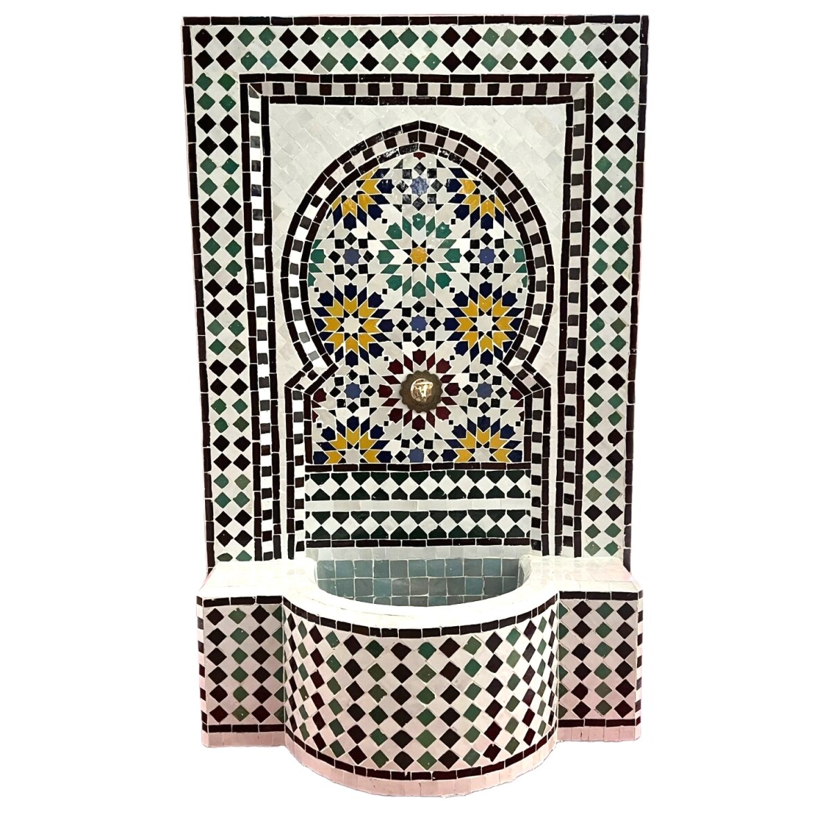 Fuente de jardín marroquí con mosaicos, 129 cm
