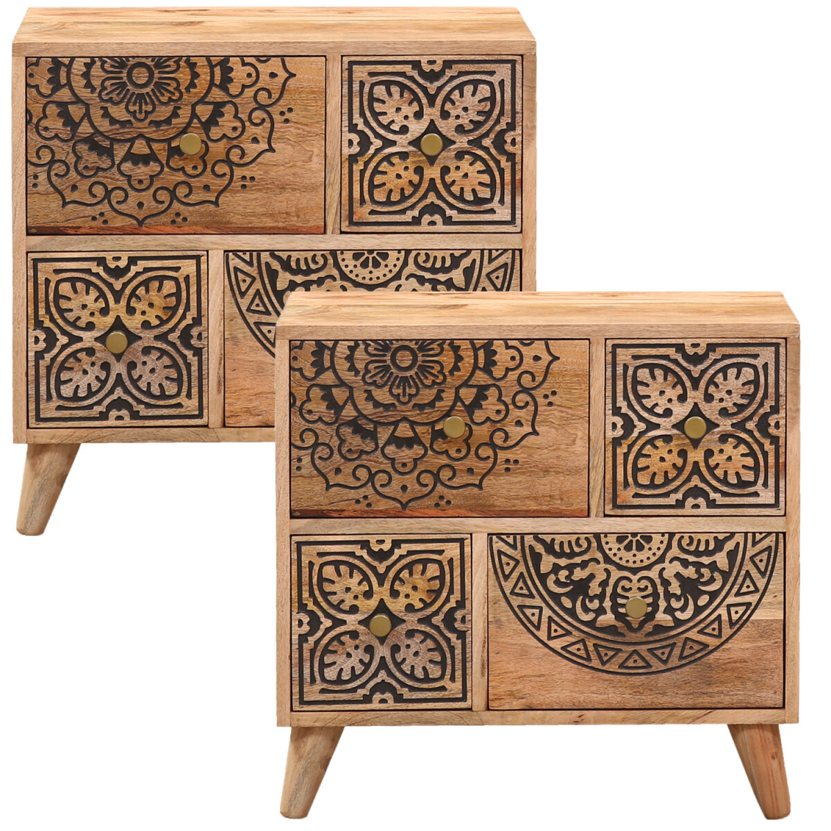 Juego de 2 muebles orientales: mesita de box