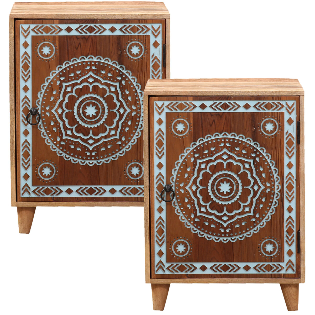 Juego de 2 muebles de estilo boho: mesit box