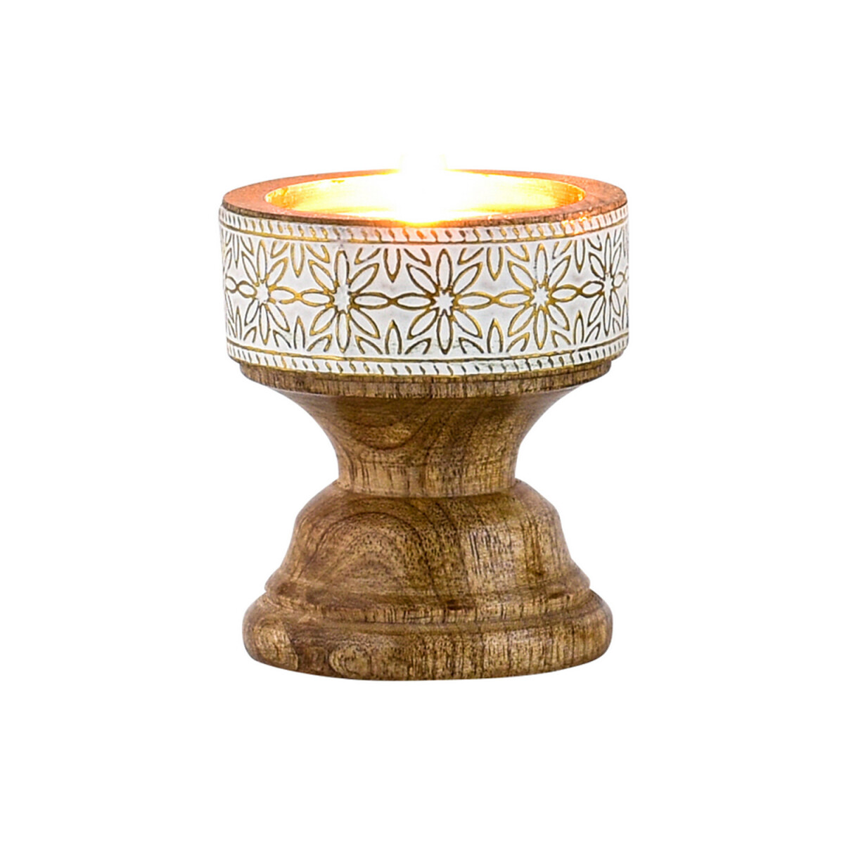 Portavelas de madera de estilo boho &laq box