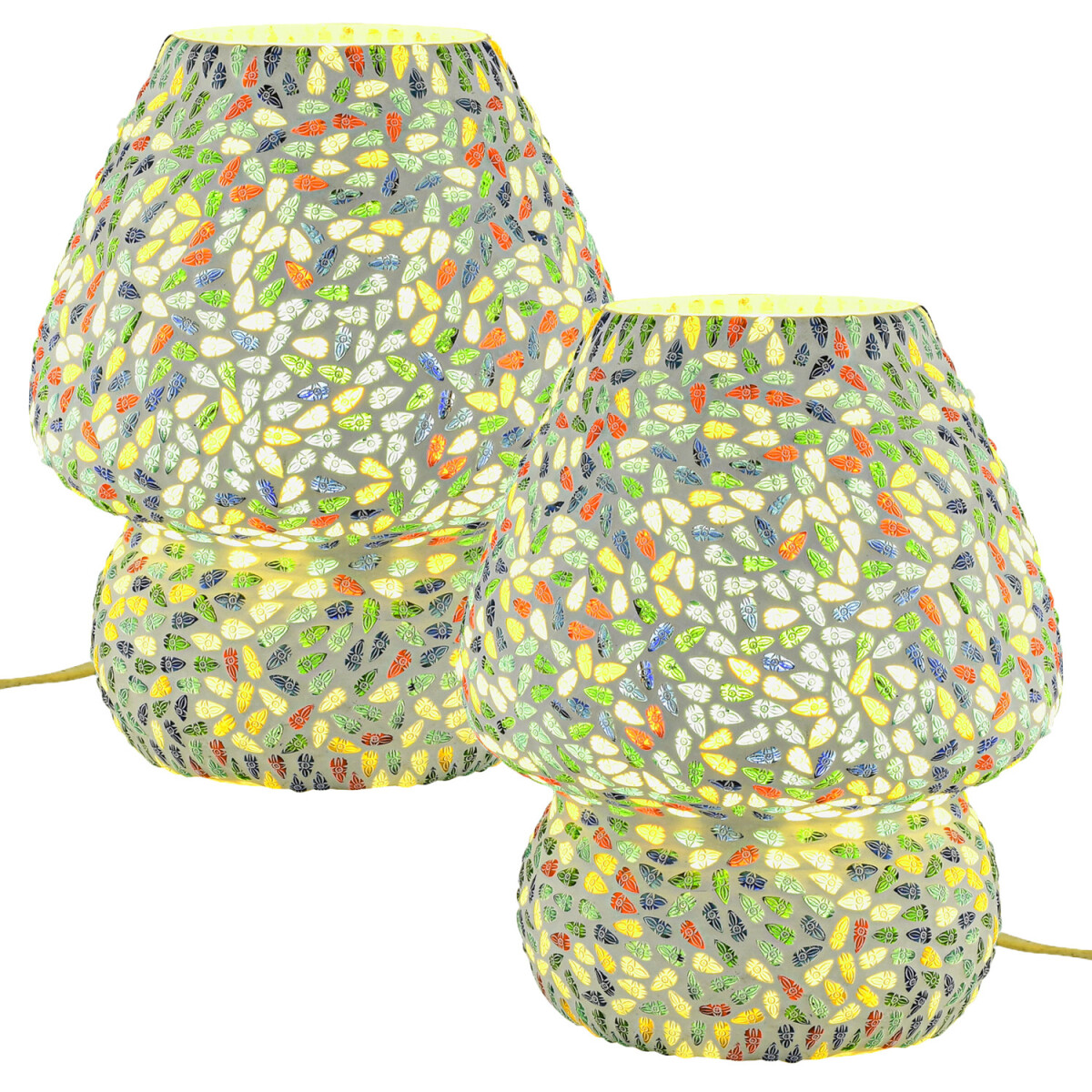 Juego de 2 lámparas de mesa decorativas de estilo boh