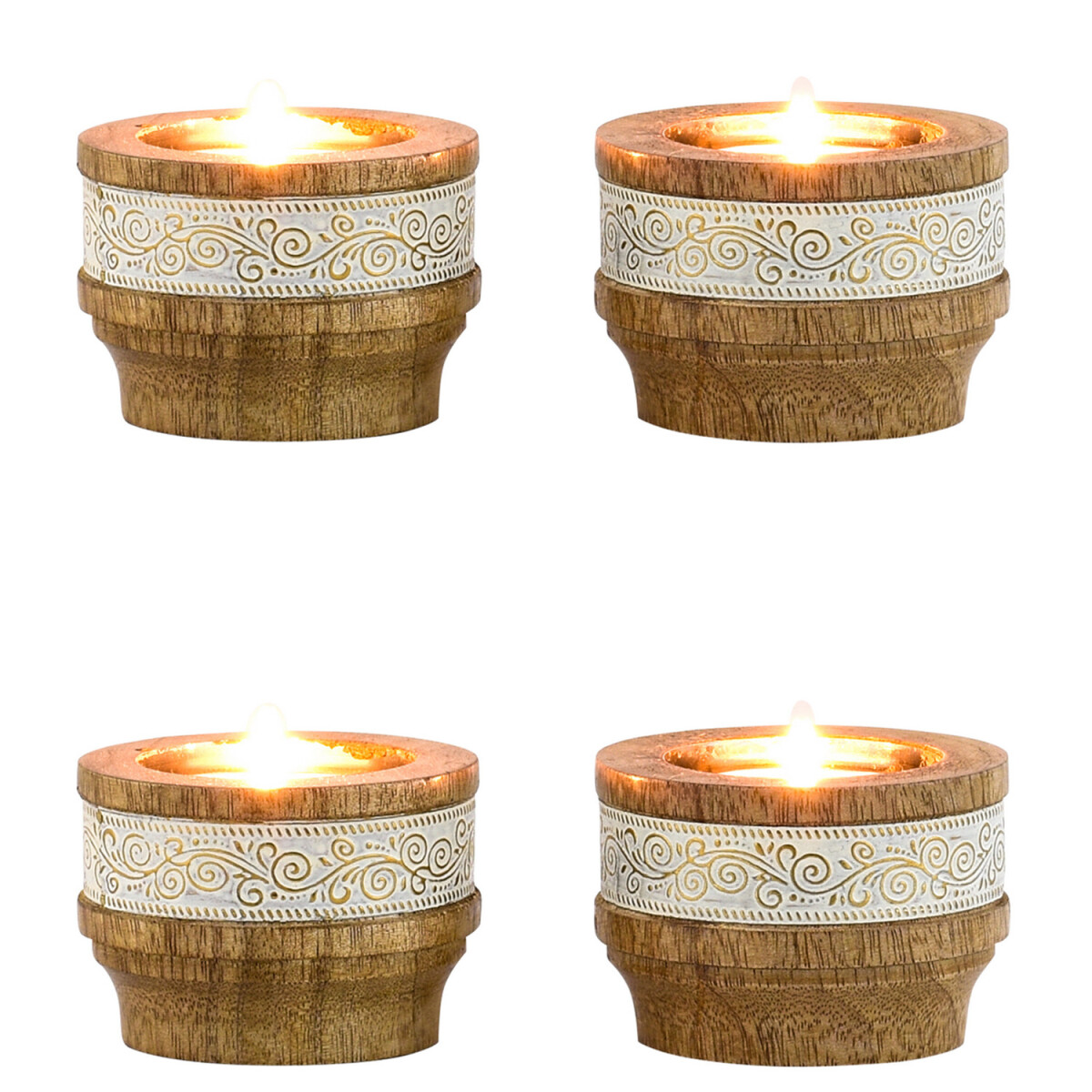 Juego de 4 portavelas decorativos de est box