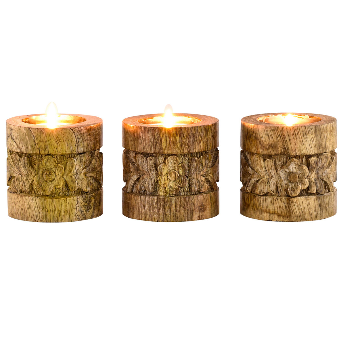 Juego de 3 portavelas decorativos orient box