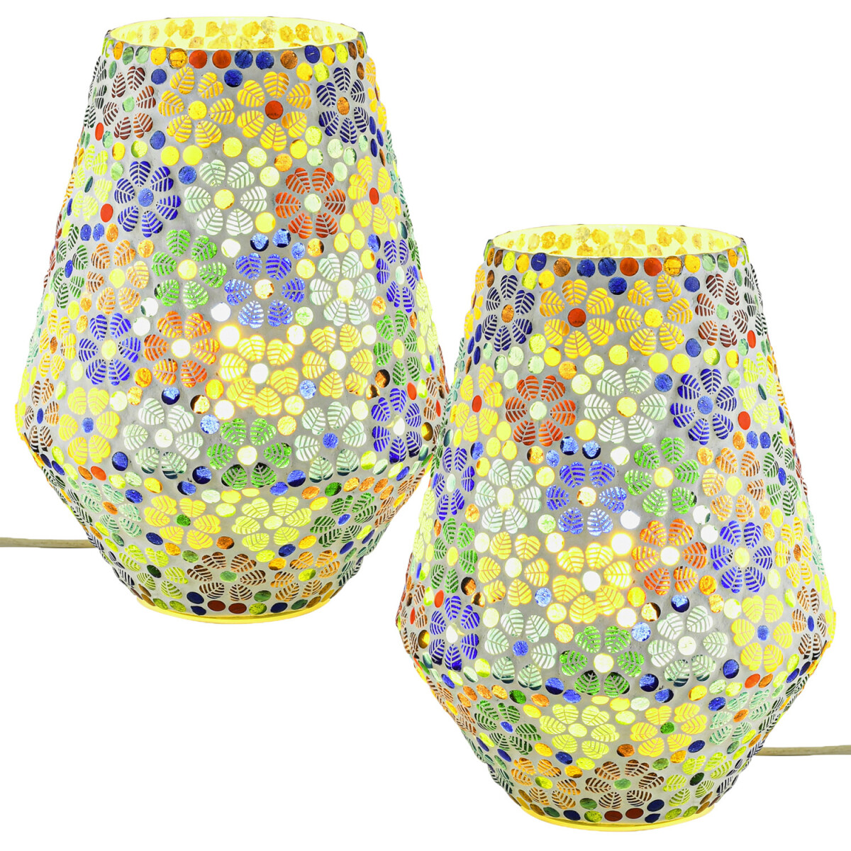 Juego de 2 lámparas de mesa decorativas de estilo boh