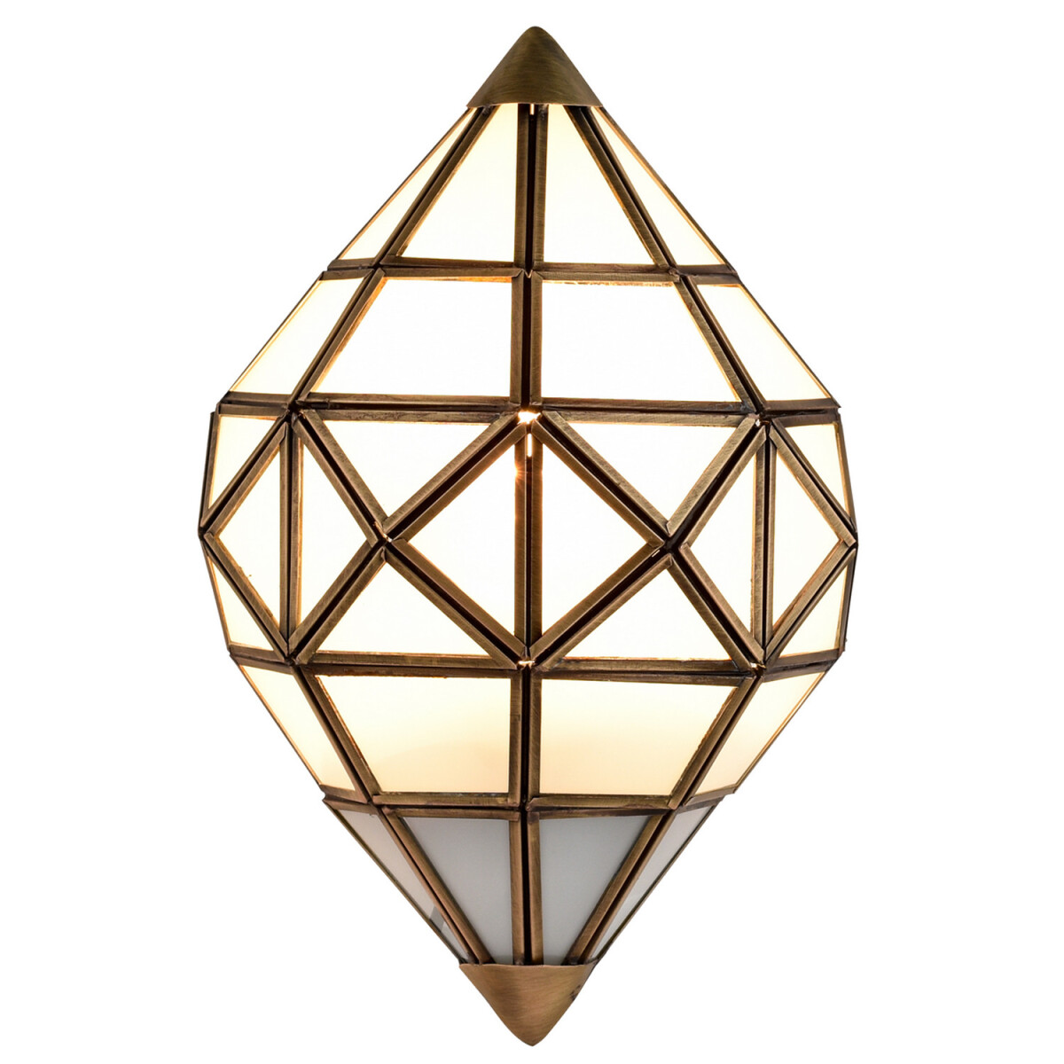 Aplique Ansheo, blanco, metal y cristal | Altura: 28 cm, hec
