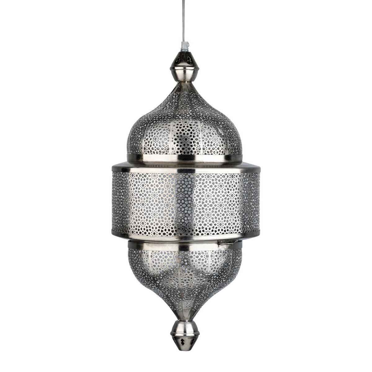 Lámpara colgante oriental Ihdaa plateada, 56 cm | Hec