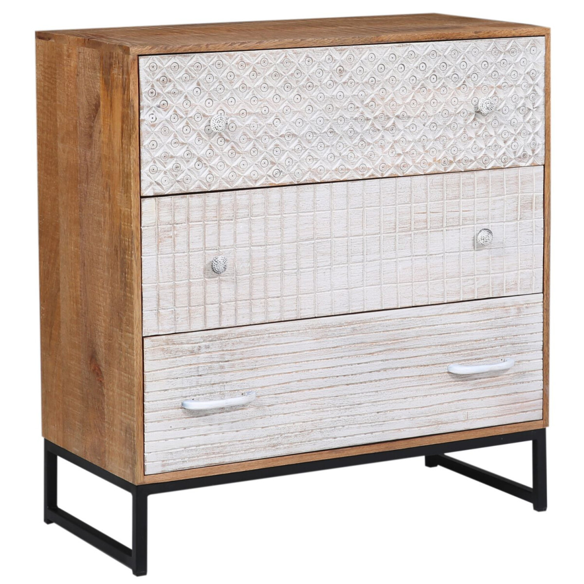 Aparador boho de madera Alvar Blanco box