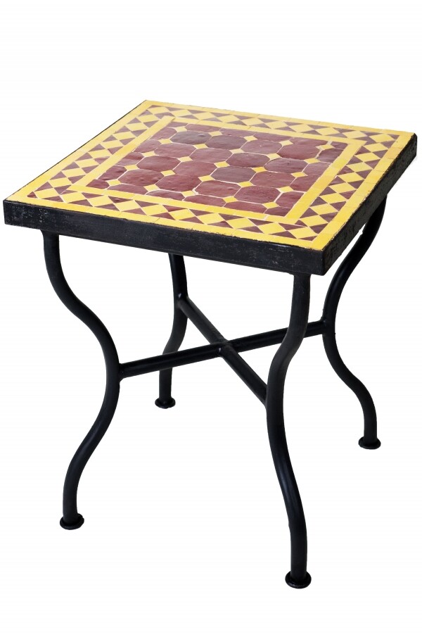 Mesa de mosaico Marrakech, color burdeos box