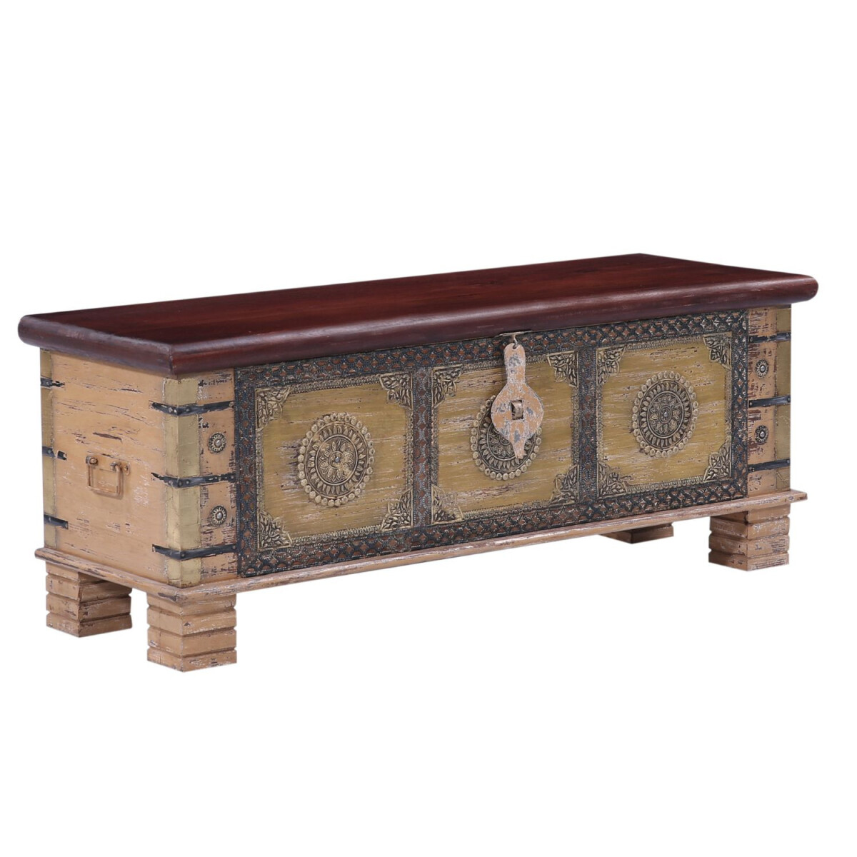 Cofre Cebrail de madera, 116 cm | Estilo box