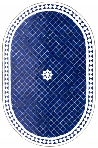 Mesa marroquí con mosaico Bilbao Azul y Blanco 120...