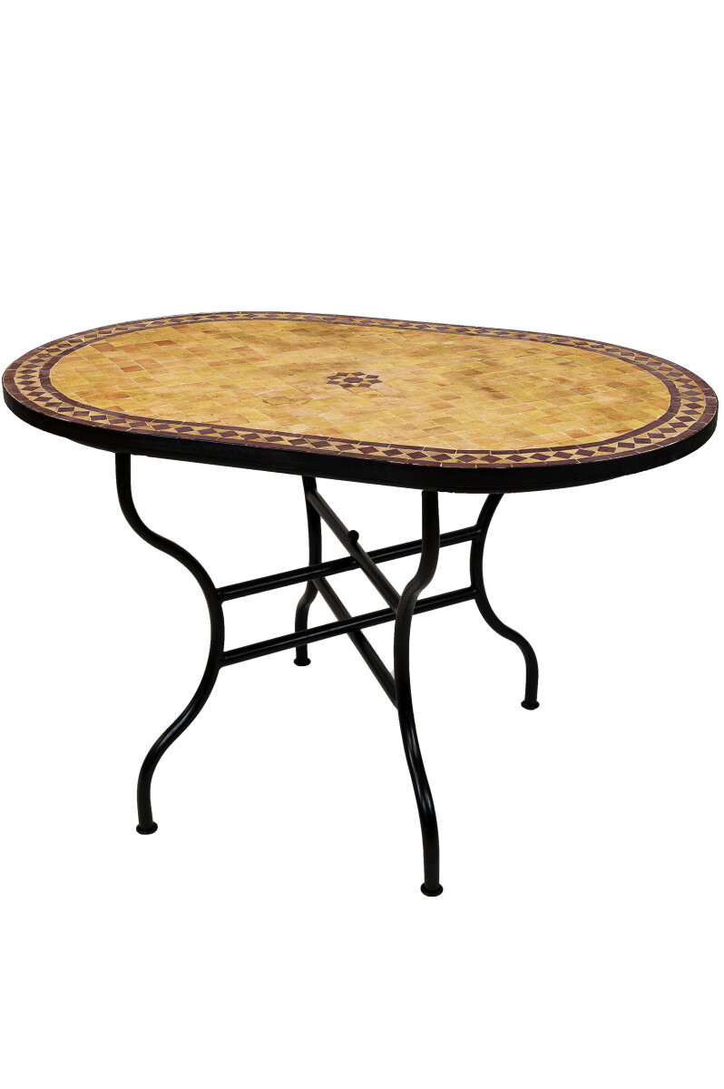 Mesa marroquí con mosaicos Bilbao Beige Bordeaux 120 