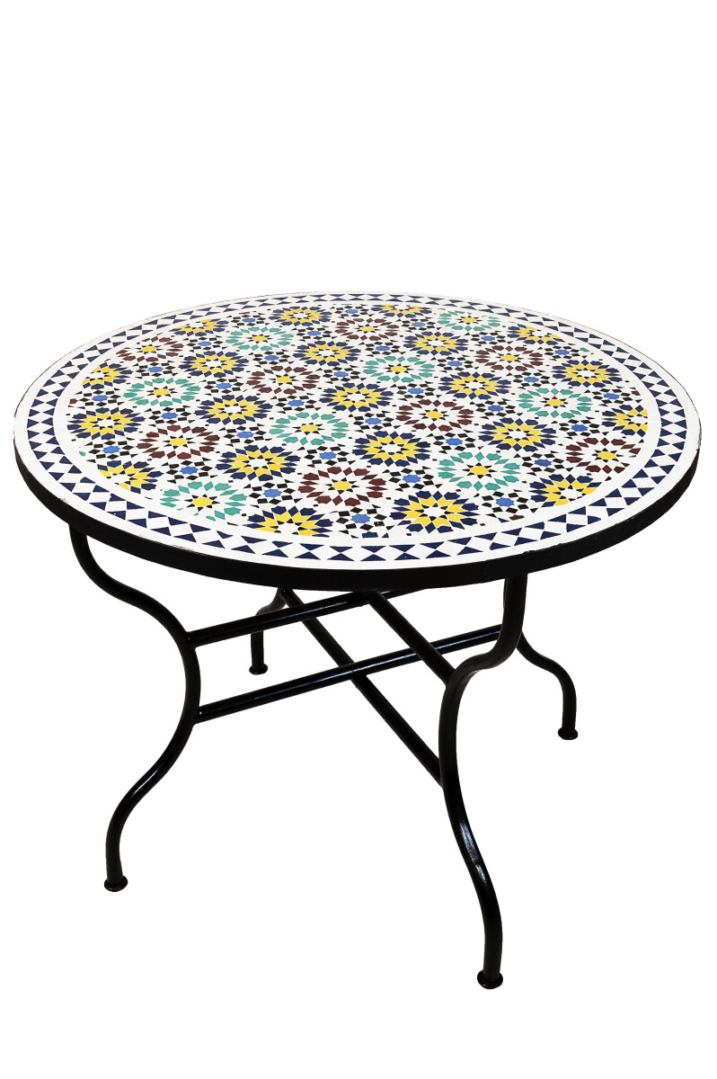 Mesa marroquí con mosaico Albaicín, multicolor