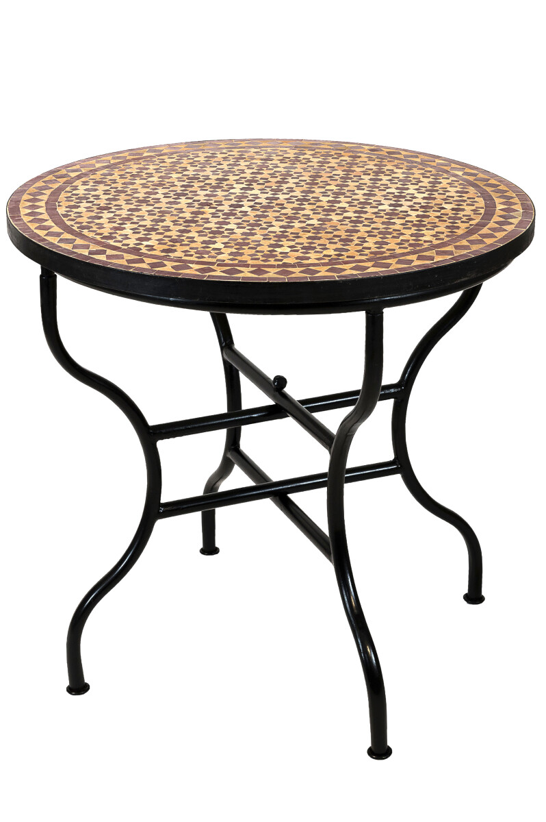 Mesa marroquí de mosaico Albaicin Beige Bordeaux 80 c