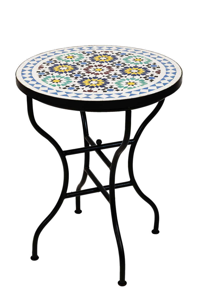 Mesa marroquí de mosaico Albaicín, multicolor,