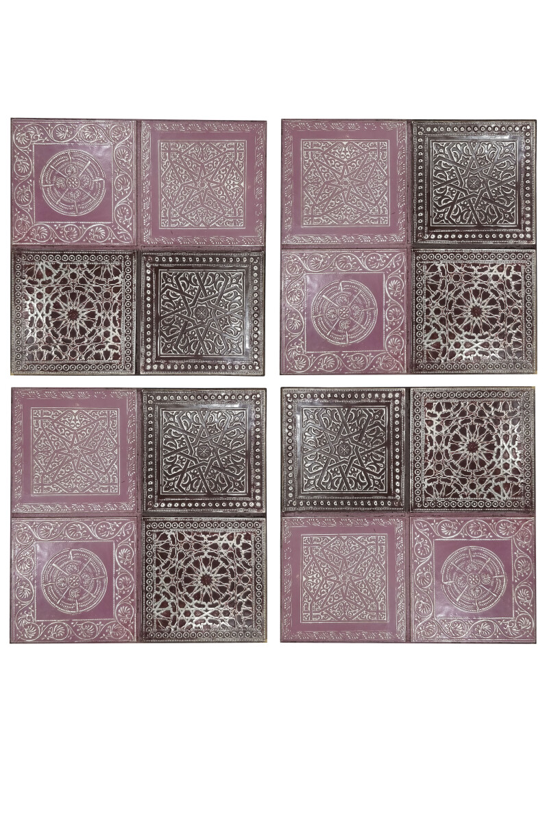 Juego de 4 adornos orientales para pared box