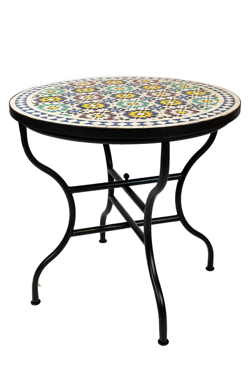 Mesa marroquí de mosaico Albaicín, multicolor,