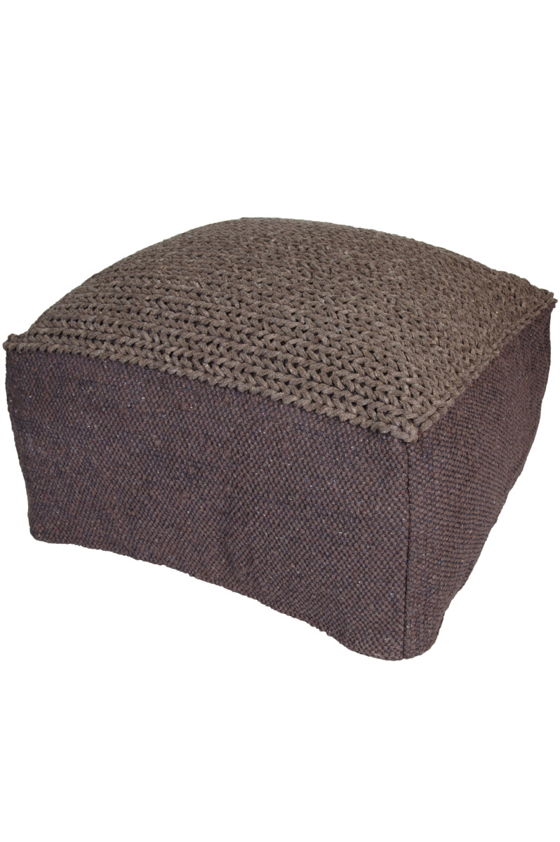 Cojín de asiento Puf Bailee 60 cm, cuadrado, marr&oac
