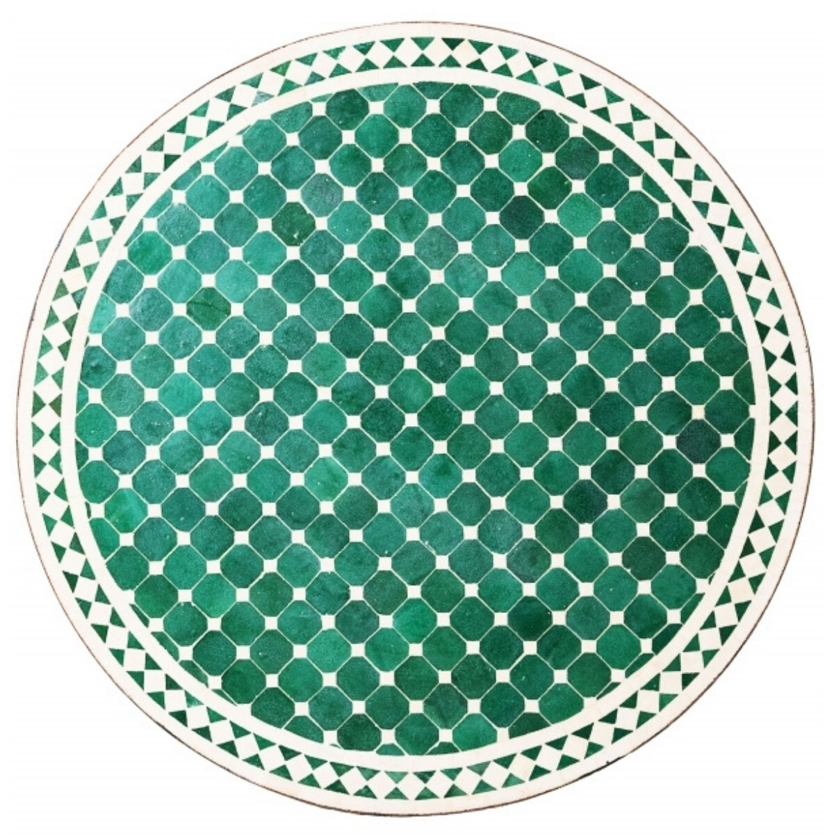 Mesa marroqu&iacute; con mosaicos de Marrakech, verde...