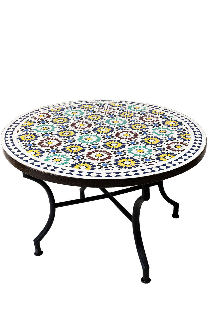 Mesa marroquí de mosaico Albaicín, multicolor,