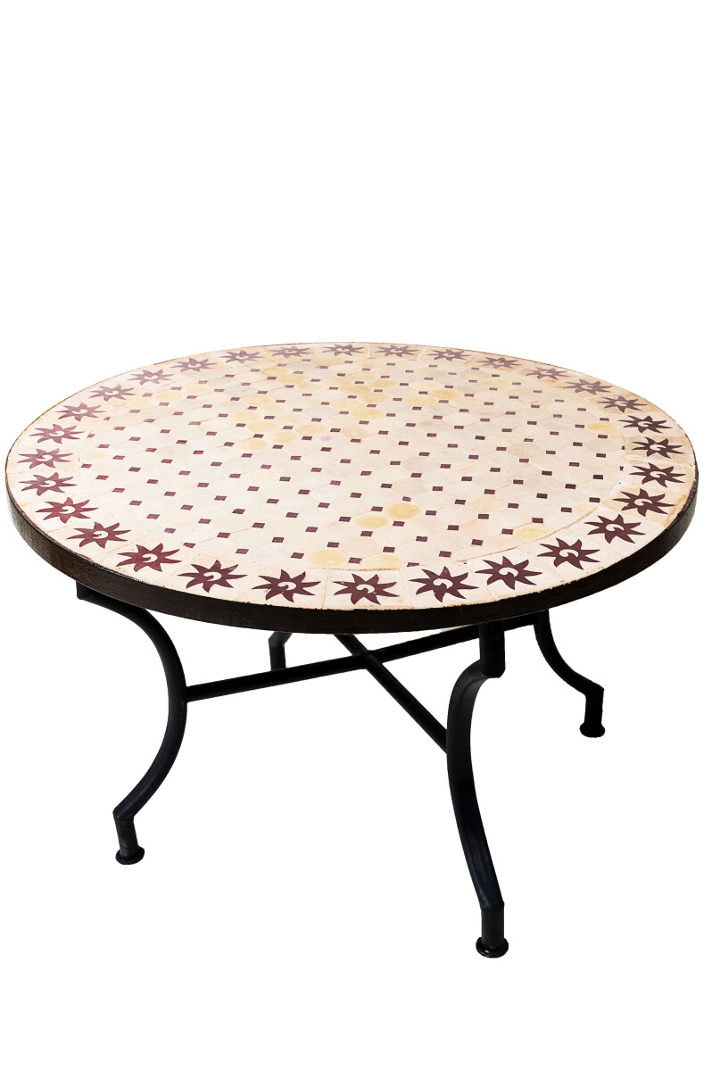 Mesa marroquí con mosaicos «Soleil» en co