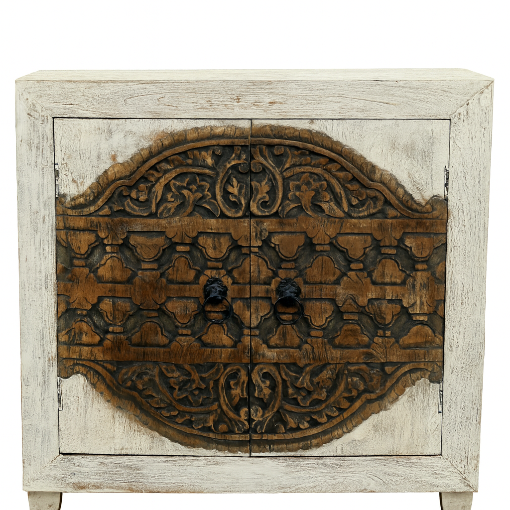 Cómoda vintage oriental blanca As box