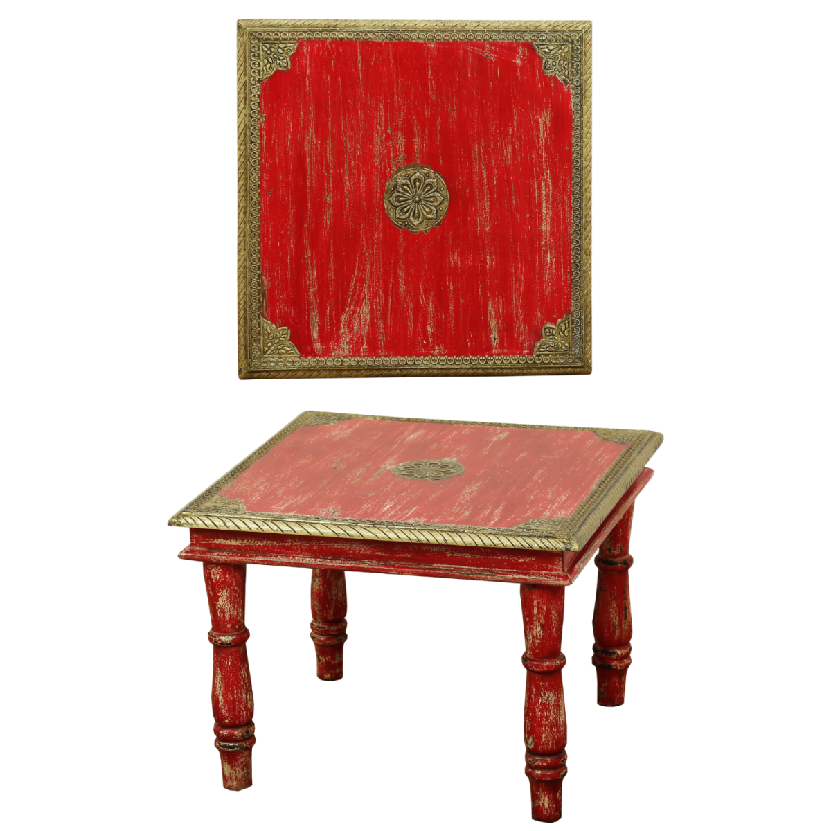 Mesa de centro Anjay roja 55 x 55 cm | M box