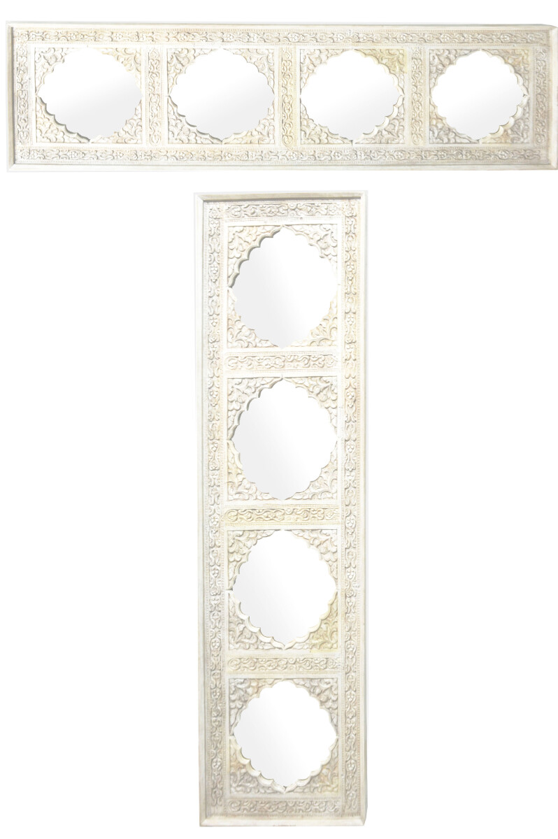 Espejo oriental para el pasillo Haliz Blanco - 180 cm -