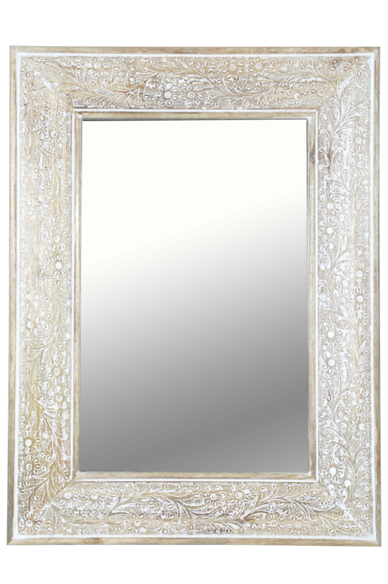 Espejo de pared Lola de madera blanca |  box