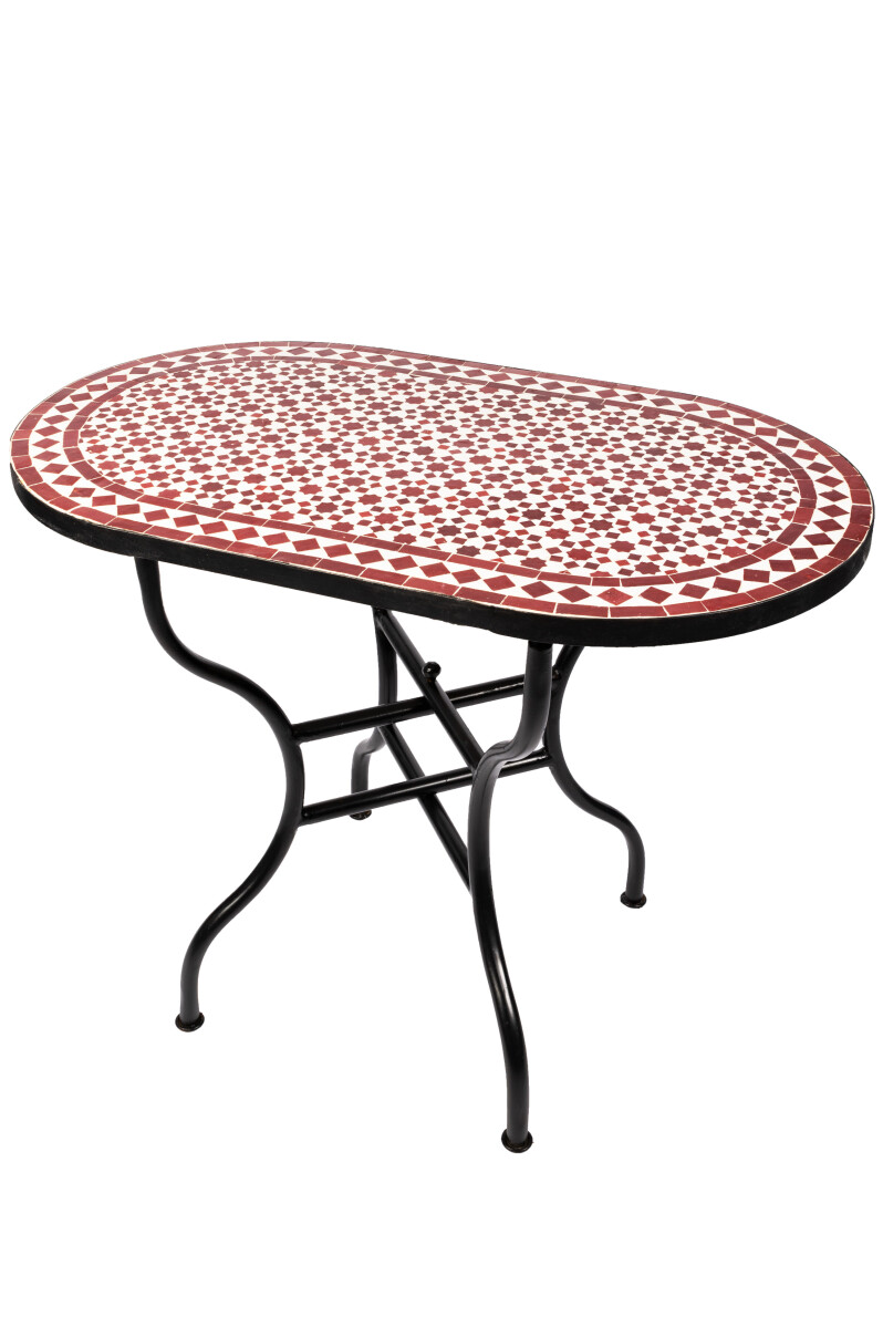 Mesa marroquí de mosaico Albaicín Blanco Burde