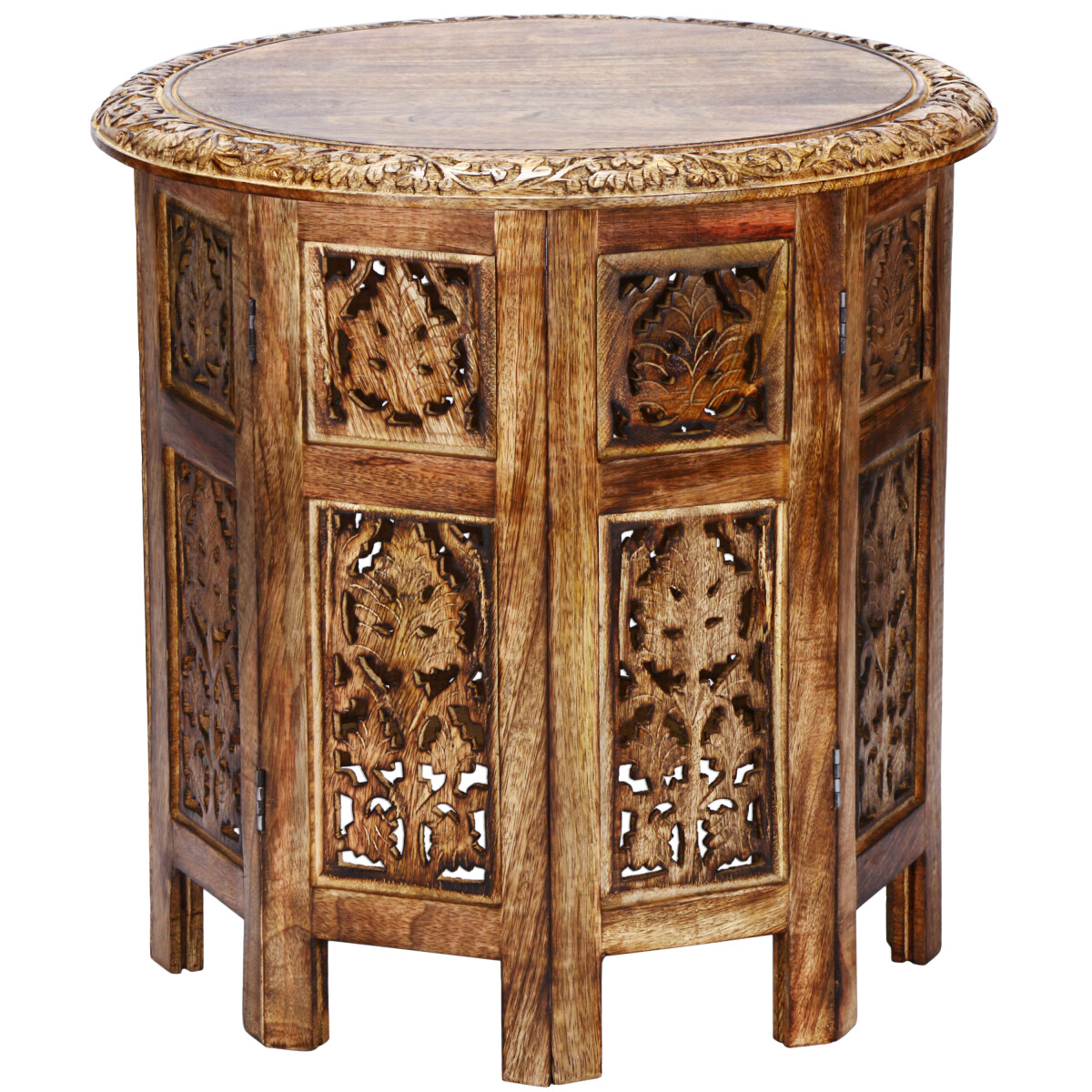 Mesita auxiliar oriental plegable Ashkar, color marró