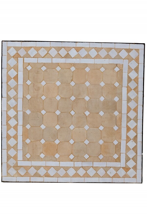 Azulejo de mosaico oriental Marrakech Natural / Blanco, 50 x