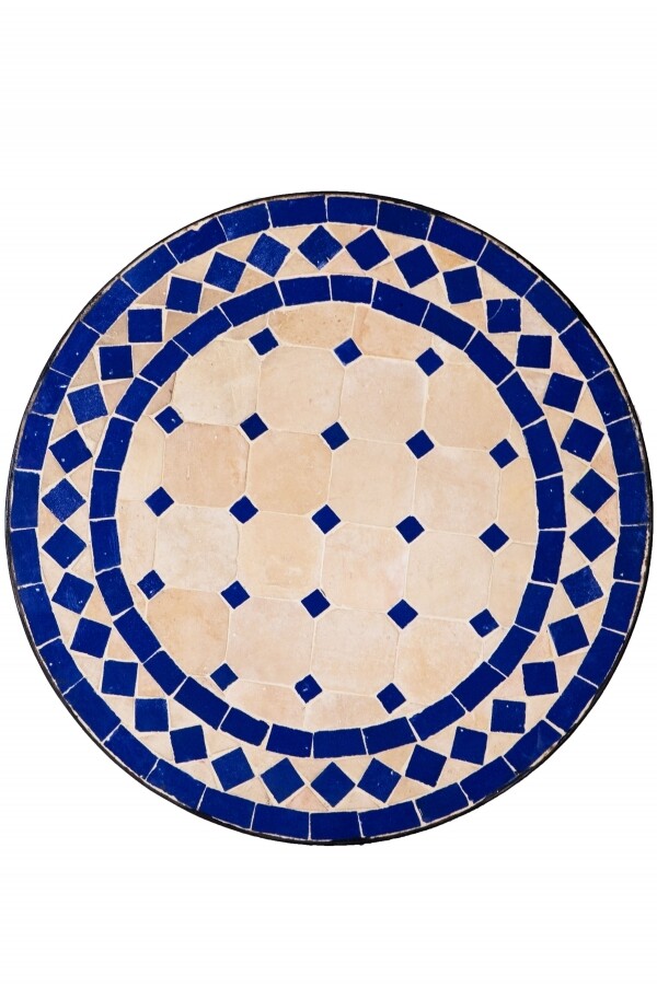 Placa de mosaico de Marruecos, Marrakech, azul natural - Red