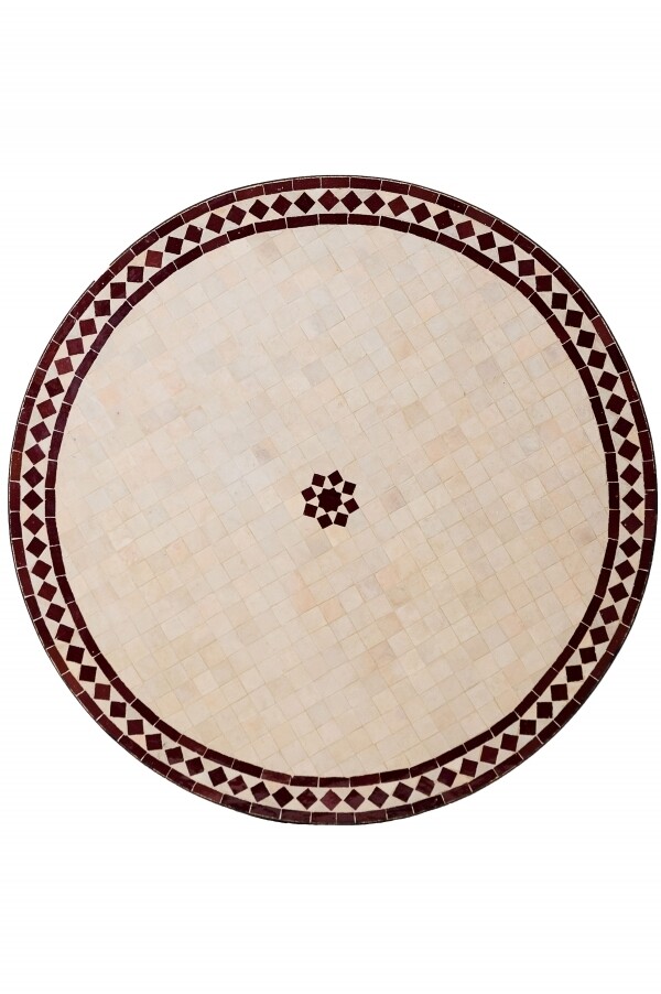 Azulejo de mosaico árabe Bilbao - Natural/Burdeos - 1